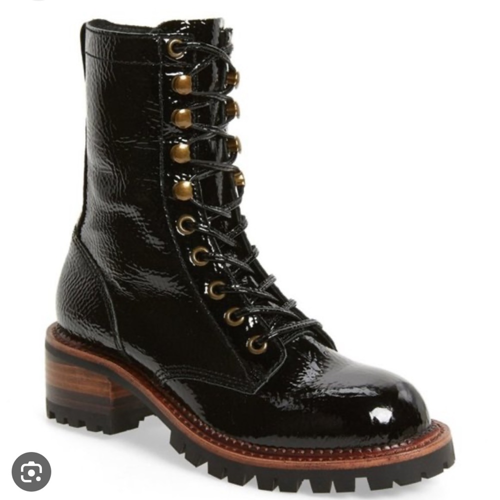 NWOT Jeffrey Campbell sycamore patent leather combat boot